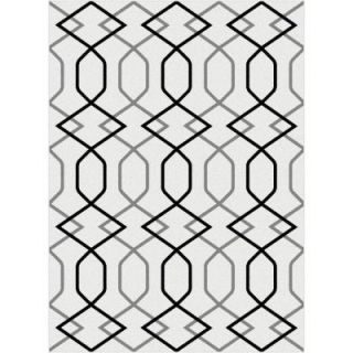 Tayse Rugs Metro White 5 ft. 3 in. x 7 ft. 3 in. Contemporary Area Rug 1085  White  5x8