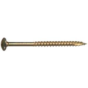 The Hillman Group Power Pro 5/16 in. x 4 in. Ceramic Coated Steel Round Head Star Outdoor Wood Screws (100 Pack) 47877