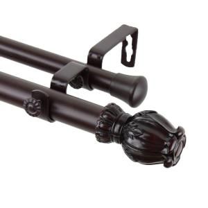 Rod Desyne 66 in.   120 in. Mahogany 1 in. Regent Double Curtain Rod Set 100 03 666 D