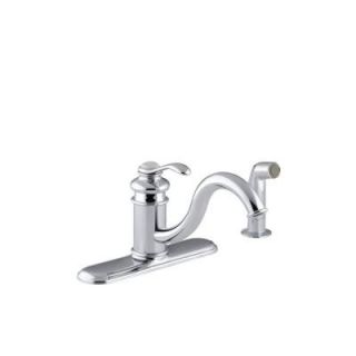 KOHLER Fairfax Single Handle Side Sprayer Kitchen Faucet in Polished Chrome K 12172 CP