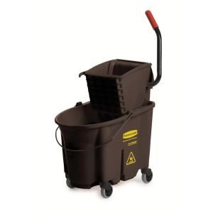 Rubbermaid Commercial Products 35 qt. WaveBrake Side Press Combo Mop Bucket and Wringer System, Brown FG 7580 88 BRO