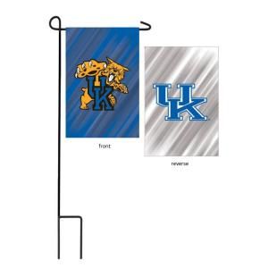 Fan Essentials NCAA 18 in. x 12.5 in. University of Kentucky Suede Garden Flag with 3 2/3 ft. Metal Flagpole P127228