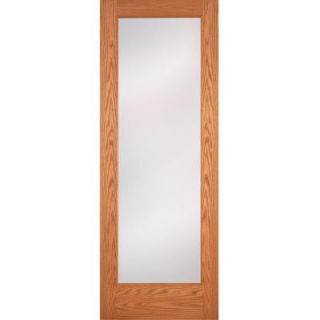 Feather River Doors Privacy Woodgrain 1 Lite Unfinished Oak Interior Door Slab ON15013068E680