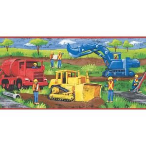 The Wallpaper Company 10.25 in. x 15 ft. Primary Colored Construction Border WC1285289