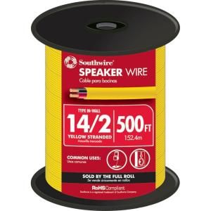 Southwire 500 ft. 14 2 Home Entertainment Yellow In wall Speaker Wire 56911945