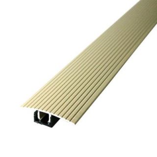 MD Building Products Cinch 1.5 in. x 36 in. Beige Fluted T Molding Transition Strip for Similar Height Floors with Snap Track 43324