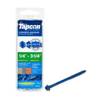 Tapcon 1/4 in. x 3 1/4 in. Polymer Plated Steel Hex Washer Head Concrete Anchors (8 Pack) 24101
