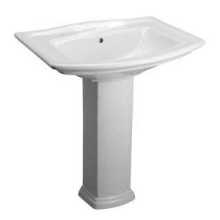 Washington 765 30 in. Pedestal Lavatory Sink Combo for 4 in. Centerset in White 3 494WH
