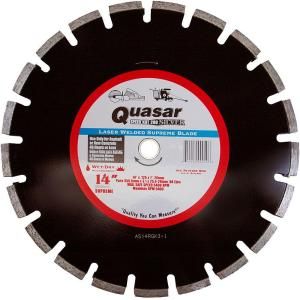 Quasar Speed Kut 200 Silver 14 in. Laser Welded Supreme Segmented Diamond Blade GEM 2000