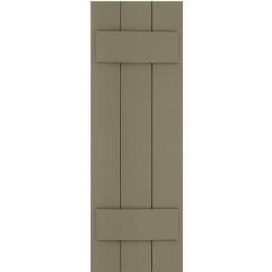 Winworks Wood Composite 12 in. x 35 in. Board and Batten Shutters Pair #660 Weathered Shingle 71235660