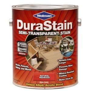 Wolman 1 gal. DuraStain Natural Redwood Semi Transparent Exterior Wood and Deck Stain (4 Pack) 252586