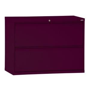 Sandusky 800 Series 30 in. W 2 Drawer Full Pull Lateral File Cabinet in Burgundy LF8F302 03