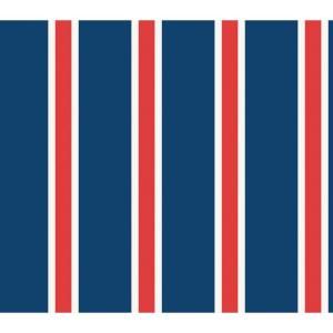 The Wallpaper Company 8 in. x 10 in. Red, White and Blue Sporty Stripe Wallpaper Sample WC1285345S