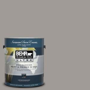 BEHR Premium Plus Ultra 1 Gal. #UL260 6 Fashion Gray Interior Satin Enamel Paint 775401
