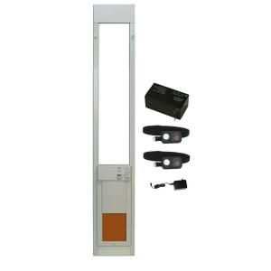 High Tech Pet 96 in. x 14 in. PowerPet Electronic Sliding Glass Pet Door DeluxPak with Free 2nd Collar + Rechargeable Battery PX1DX SGT