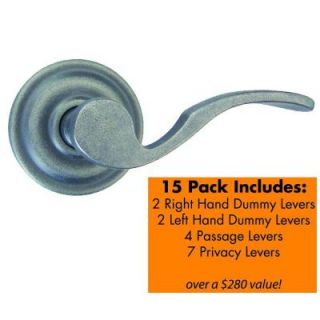 Global Door Controls 15 Piece Sapphire Novelle Distressed Nickel Combo Pack with 2 Right Hand Dummy, 2 Left Hand Dummy, 4 Passage, 7 Privacy LN DN 2247