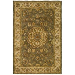 Safavieh Heritage Green/Taupe 4 ft. x 6 ft. Wool Area Rug HG954A 4
