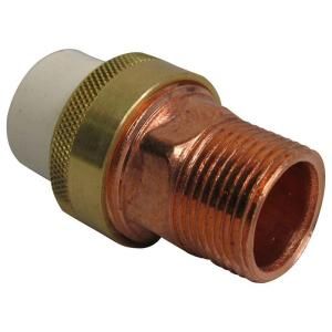 NIBCO 1/2 in. Lead Free Copper and CPVC CTS MPT x Slip Transition Union C4733 4
