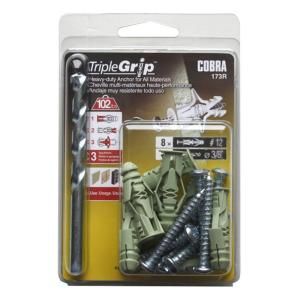 Triple Grip #12 1 3/4 in. Anchors with Screws (8 Pack) 173R