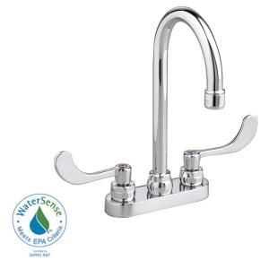 American Standard Monterrey 4 in. 2 Handle High Arc Bathroom Faucet in Polished Chrome with Pop Up Drain Rod 7501.170.002