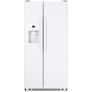 GE 32 in. W 20 cu. ft. Side by Side Refrigerator in White GSS20GEWWW