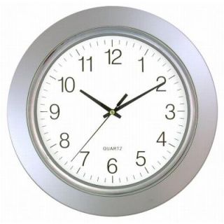 Timekeeper Products 13 in. Round Silver Frame Silver Rim Wall Clock 6450