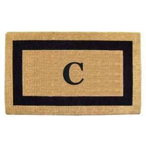 Creative Accents Single Picture Frame Black 22 in. x 36 in. HeavyDuty Coir Monogrammed C Door Mat 02020C