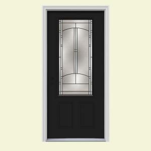 JELD WEN Idlewild 3/4 Lite Painted Steel Entry Door with Brickmould THDJW166700443