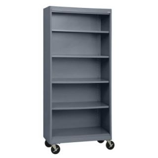 Radius Edge Charcoal 5 Shelf Steel Mobile Bookcase BM4R361872 02
