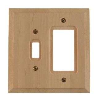 Amerelle 1 Toggle 1 Decorator Wall Plate   Unfinsished Wood C180TR