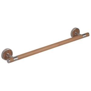 interDesign Formbu 18 in. Towel Bar in Natural Bamboo and Brushed Stainless Steel DISCONTINUED 72422