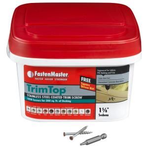 FastenMaster TrimTop 1 5/8 in. Stainless Steel Sedona Trim Screw   1050 Pack FMTT158 1050SD