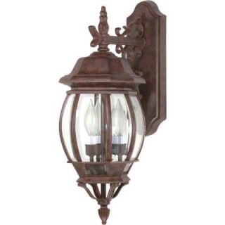 Glomar Central Park   3 Light   22 in. Wall Lantern with Clear Beveled Glass Old Bronze HD 892