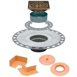 Schluter Kerdi Drain Kit with 4 in. Oil Rubbed Bronze Stainless Steel Grate KD2/PVC/EOB