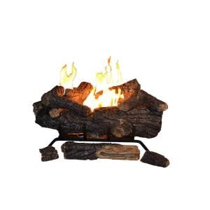 Emberglow Savannah Oak 24 in. Vent Free Propane Gas Fireplace Logs with Remote SCVFR24L