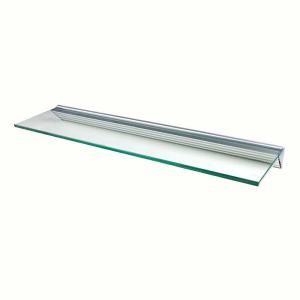 Wallscapes Glacier Clear Glass Shelf with Silver Bracket Shelf Kit (Price Varies By Size) GL9020CLKIT