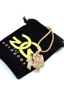 The Gold Gods 18k Gold Pharoah Head Necklace
