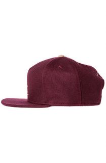 Crooks and Castles Hat Burglary Snapback in Burgundy