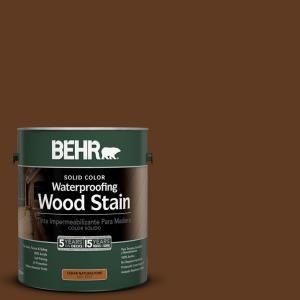 BEHR 1 gal. #SC 129 Chocolate Solid Color Waterproofing Wood Stain 21301