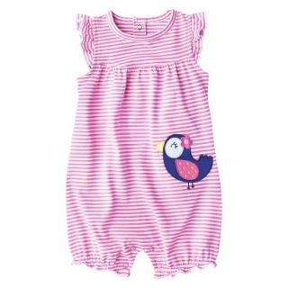 Just One YouMade by Carters Girls Ruffle Sleep Romper   Pink/White 18 M