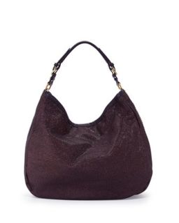 Noelle Glitter/Leather Hobo Bag, Purple