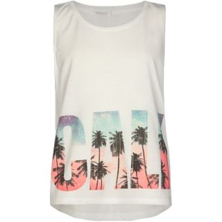 Cali Girls Tank White In Sizes X Small, Medium, X Large, Large, Small