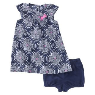 Just One You;Made by Carters Girls Dress and Panty Set   Navy/Pink NB