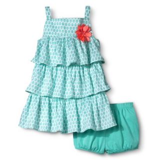 Just One YouMade by Carters Girls 2 Piece Ruffle Dress Set   Turquoise 12 M
