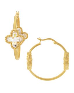 Clover Gold Plated Hoop Earrings
