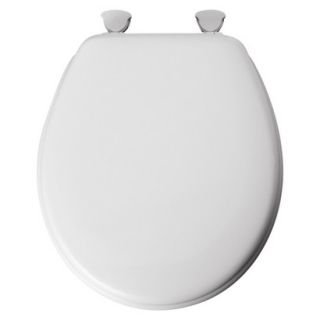 Round Molded Wood Toilet Seat with EasyClean & Change Hinge   White