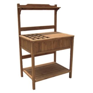 Sturdy Potting Bench with Recessed Storage
