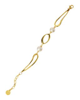 Circle Chain Pearl Bracelet, 10mm