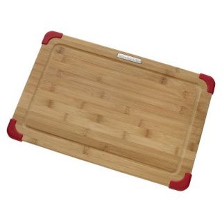 KitchenAid 12 x 18 Bamboo Cutting Board   Brown/Red