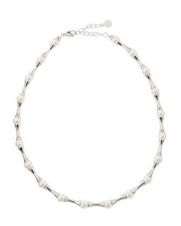 Bamboo Spacer Pearl Necklace